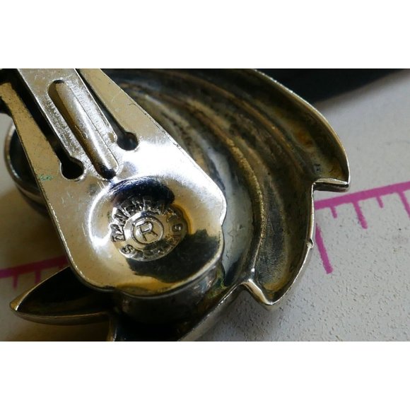 Art Deco Sterling Silver Comet Earrings Signed Danecraft Clip On - Picture 3 of 6